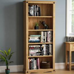 VIDA DESIGNS Corona 5 Shelf Brown Large Bookcase