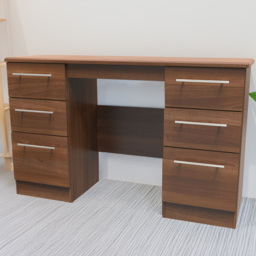 Crowndale Sherwood Noche Walnut 6 Drawer Vanity Desk - thumbnail 1