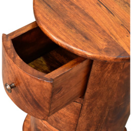 Artisan Furniture Dark Brown 3 Drawer Solid Wood Chestnut Drum Chest of Drawers - thumbnail 4