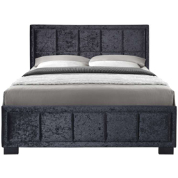 Hannover Small Double Black Velour Bed Frame - thumbnail 4