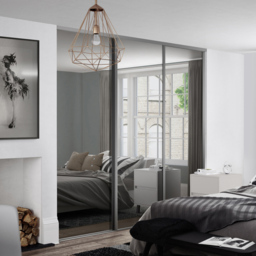 Spacepro Single Panel Silver Frame Mirror Sliding Door 2220 x 914mm - thumbnail 2