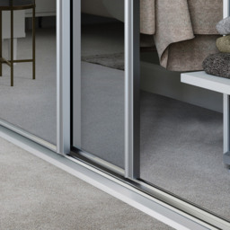 Spacepro Single Panel Silver Frame Mirror Sliding Door 2220 x 914mm - thumbnail 4