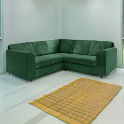 Luxor 5 Seater Green Jumbo Cord L Shaped Corner Sofa with Full Back - thumbnail 1