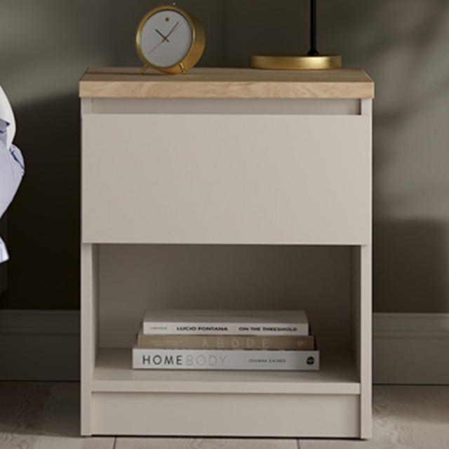Furniture To Go Naia Cashmere Jackson Hickory 1 Drawer 1 Shelf Bedside Table - image 1