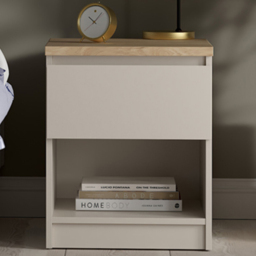 Furniture To Go Naia Cashmere Jackson Hickory 1 Drawer 1 Shelf Bedside Table - thumbnail 1