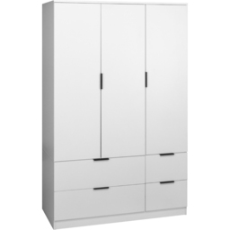 Vida Designs Trega White 3 Door 4 Drawer Wardrobe - thumbnail 2