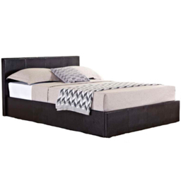 Berlin Double Brown Faux Leather Ottoman Bed - thumbnail 4