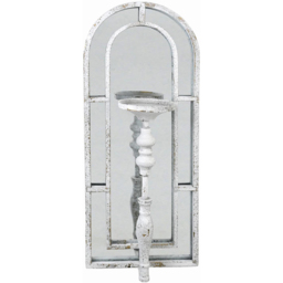 Rustic Arched Mirrored Candle Holder - Grey