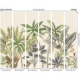 Origin Murals Tropical Palm Trees Multicolour Wall Mural - thumbnail 3