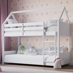 Flair Plation White Play House Low Single Bunk Bed - thumbnail 1