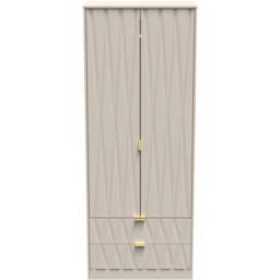 Crowndale Diamond Ready Assembled 2 Door 2 Drawer Matt Kashmir Tall Double Wardrobe - thumbnail 3