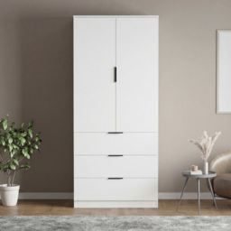 Vida Designs Trega White 2 Door 3 Drawer Wardrobe - thumbnail 3