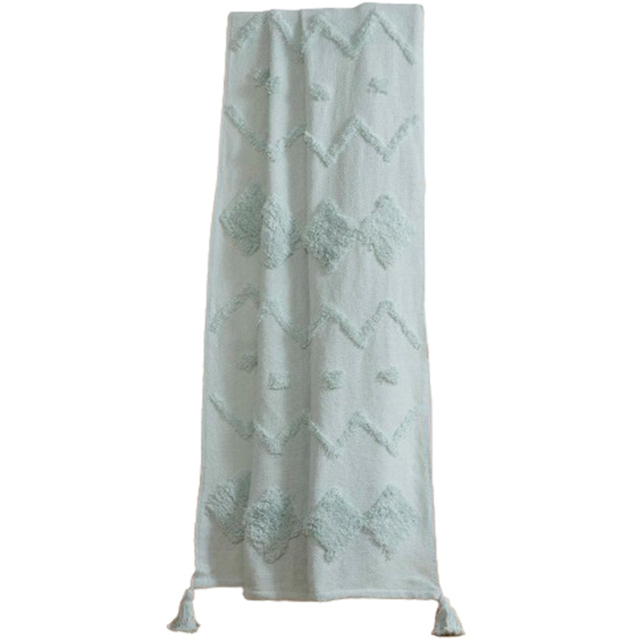 Rapport Home Juniper Blue Tufted Cotton Blanket Throw 50 x 60cm - image 1