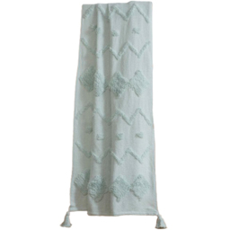 Rapport Home Juniper Blue Tufted Cotton Blanket Throw 50 x 60cm