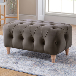 Elsie Mushroom Plush Velvet Footstool