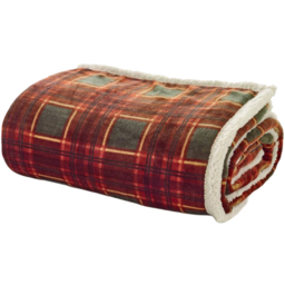 Deyongs Rowin Tartan Rust and Olive Throw 140 x 180cm - thumbnail 1