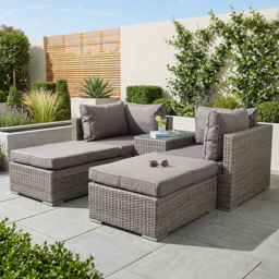 Royalcraft Paris 4 Seater Grey Multi Setting Relaxer Lounge Set - thumbnail 1