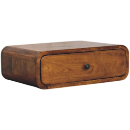 Artisan Furniture Avora Chestnut Single Drawer Mango Wood Wall-Mounted Nightstand - thumbnail 3