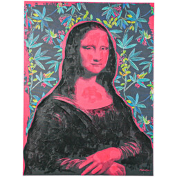 Modartzee Bright Mona Lisa Botanical Pink Canvas 60 x 80cm - thumbnail 1