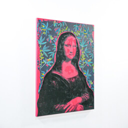 Modartzee Bright Mona Lisa Botanical Pink Canvas 60 x 80cm - thumbnail 2