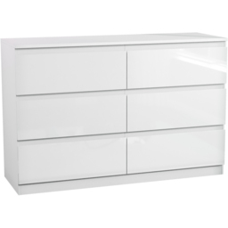 Vida Designs Glinton 6 Drawer White Chest of Drawers - thumbnail 2