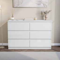 Vida Designs Glinton 6 Drawer White Chest of Drawers - thumbnail 3
