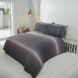 Rapport Home Diamante Double Grey Teddy Fleece Duvet Cover Set - thumbnail 1