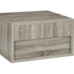 Portland Single Drawer Brown Floating Bedside Table Set of 2 - thumbnail 4
