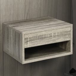 Portland Single Drawer Brown Floating Bedside Table Set of 2 - thumbnail 1