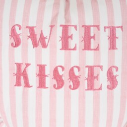 Sweet Kisses Embroidered Heart Cushion Pink - thumbnail 4
