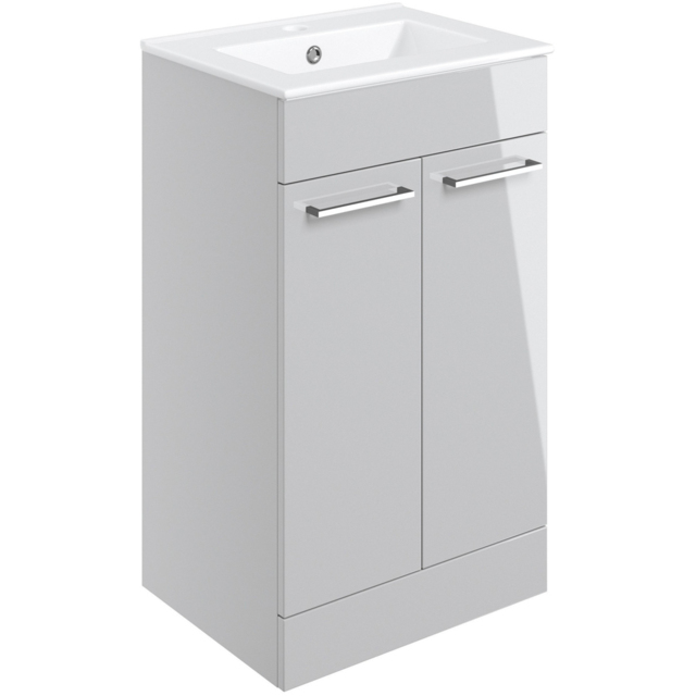 Bathstore Milford 2 Door Grey Floor Standing Basin Unit 510mm - image 1