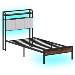 Costway Single Metal Bed Frame with LED and Charging Station - thumbnail 2