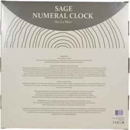 Sage Round Roman Numeral Wall Clock 78cm - thumbnail 3