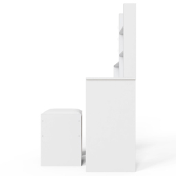 GFW Eva 2 Drawer White Dressing Table Set with LED Mirror - thumbnail 4