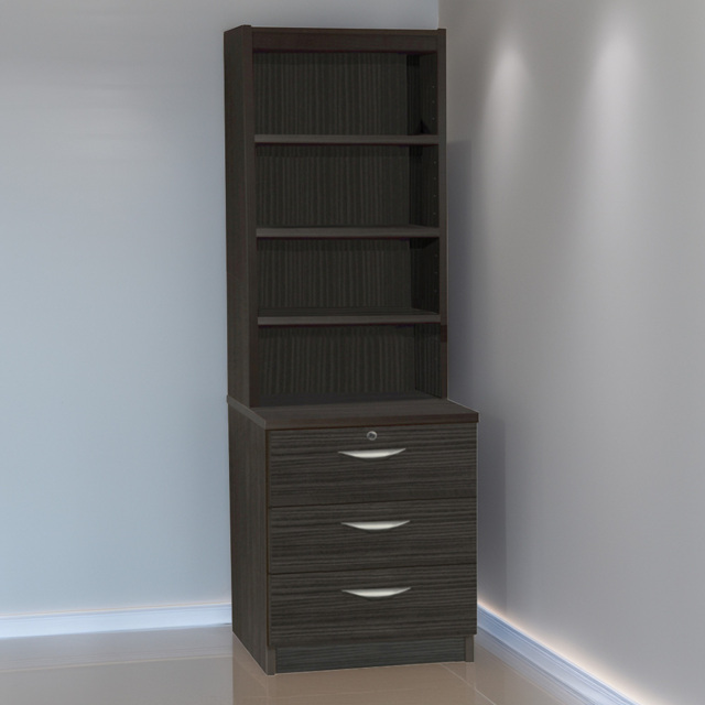 R White Cabinets Black 3 Drawer 4 Shelf Storage Chest with Hutch - image 1