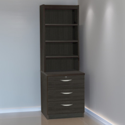 R White Cabinets Black 3 Drawer 4 Shelf Storage Chest with Hutch - thumbnail 1