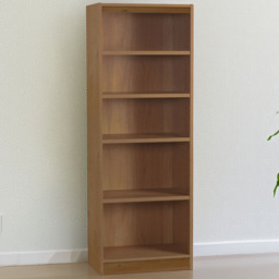 R White Cabinets Brown 5 Shelf Tall Wide Bookcase - thumbnail 1