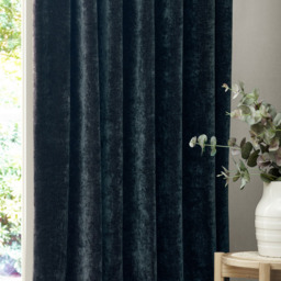 Yard Heavy Chenille Velvet Navy Pencil Pleat Curtains 117 x 183cm - thumbnail 2