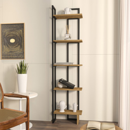 Decorotika Alice Black and Oud 5 Tier Corner Bookcase