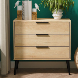 Crowndale Hong Kong 3 Drawer Nebraska Oak Chest of Drawers Ready Assembled - thumbnail 1