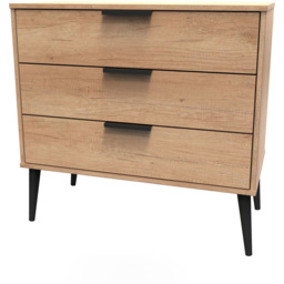 Crowndale Hong Kong 3 Drawer Nebraska Oak Chest of Drawers Ready Assembled - thumbnail 4