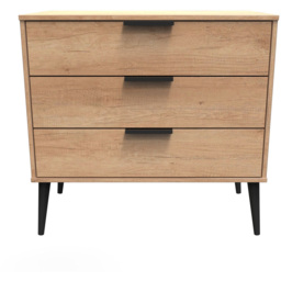 Crowndale Hong Kong 3 Drawer Nebraska Oak Chest of Drawers Ready Assembled - thumbnail 2