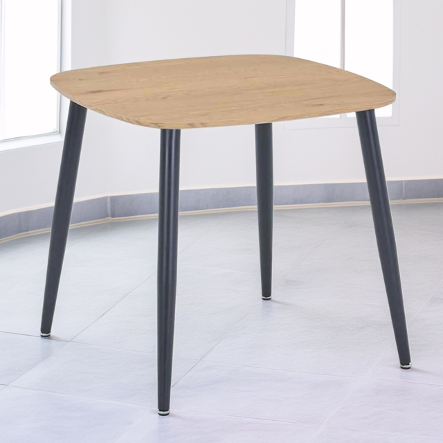 Core Products Aspen 2 Seater Square Dining Table Light Oak Effect and Black - image 1