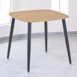 Core Products Aspen 2 Seater Square Dining Table Light Oak Effect and Black - thumbnail 1