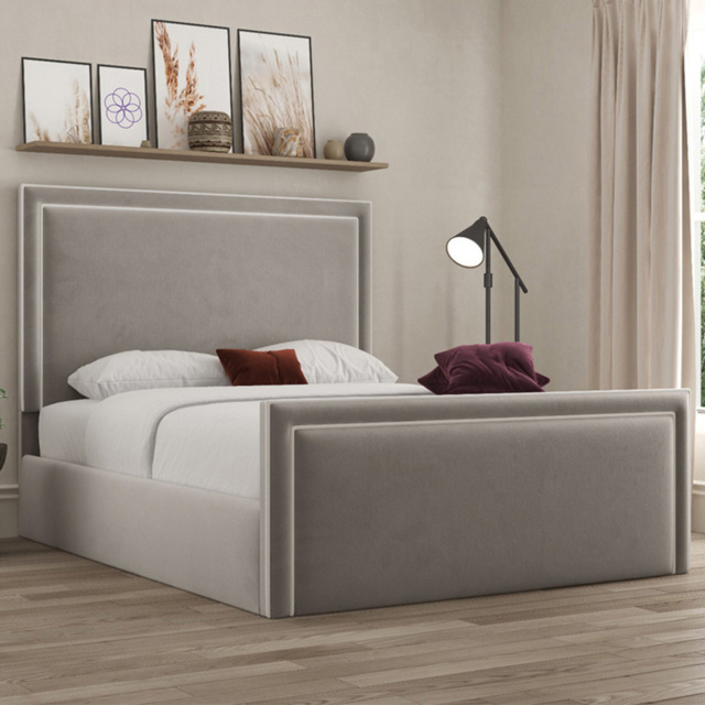 DS Living Verona Plush Pebble Single Piping Bed Frame - image 1