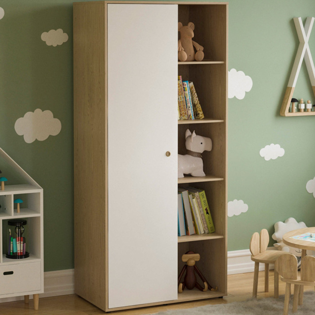 Junior Vida Neptune Single Door White and Oak Wardrobe - image 1