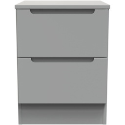 Crowndale Milan Dusk Grey 2 Drawer Compact Bedside Cabinet Ready Assembled - thumbnail 2