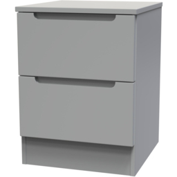 Crowndale Milan Dusk Grey 2 Drawer Compact Bedside Cabinet Ready Assembled - thumbnail 4
