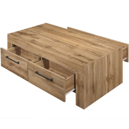 Compton 4 Drawer Oak Coffee Table - thumbnail 4