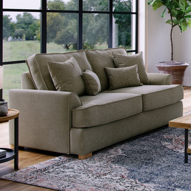Alba City 2 Seater Fossil Fabric Sofa - image 1